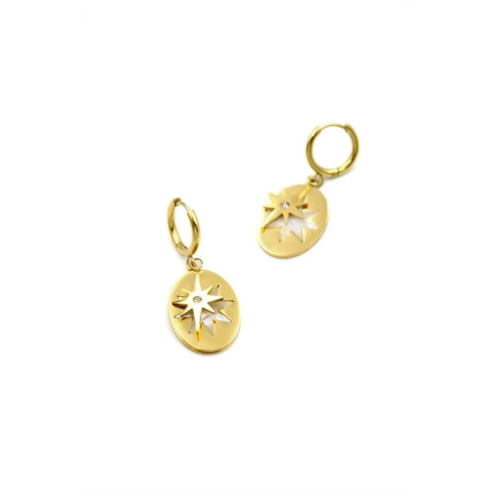 İEG Kutup Yıldızı Sallantılı Küpe - Altın