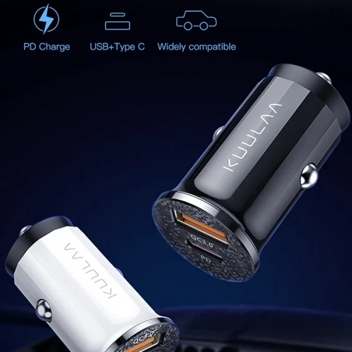 ieg™ Kuulaa 42w Usb + Type-c Çift Çıkışlı Mini Hızlı Araç Şarj Cihazı