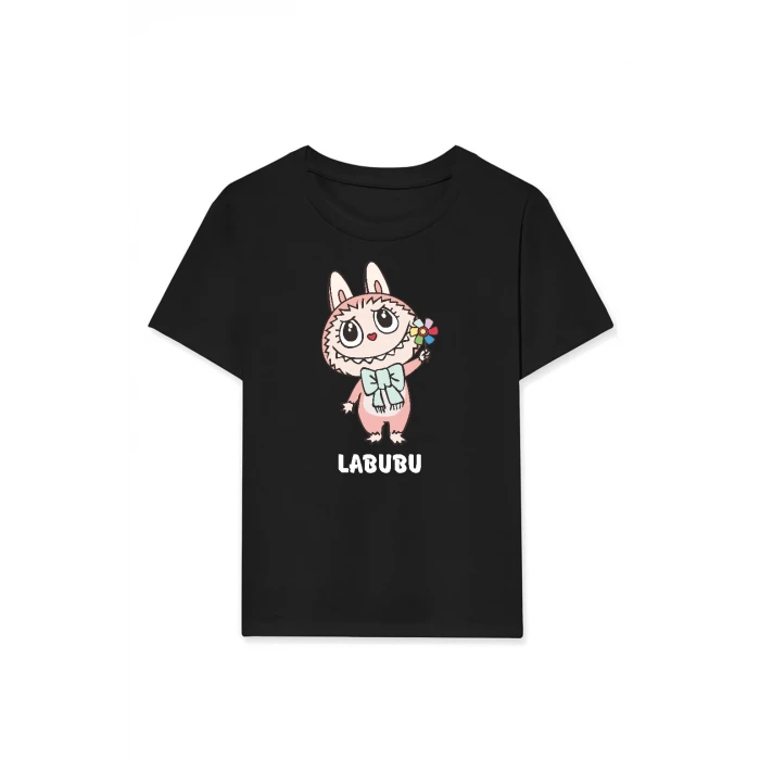 ieg™      Labubu   Baskılı T-Shirt - Siyah -