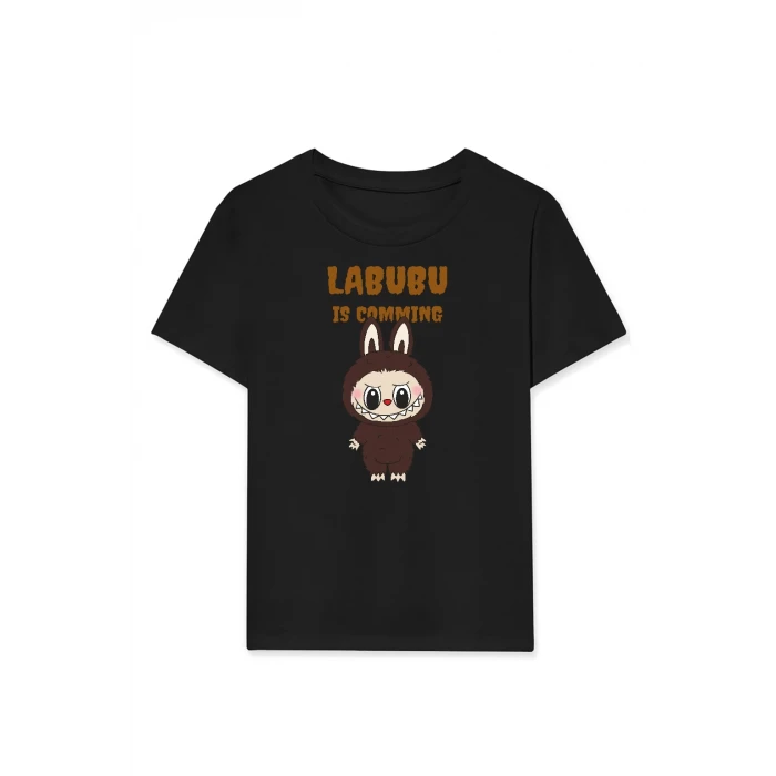 ieg™      Labubu   Baskılı T-Shirt - Siyah -