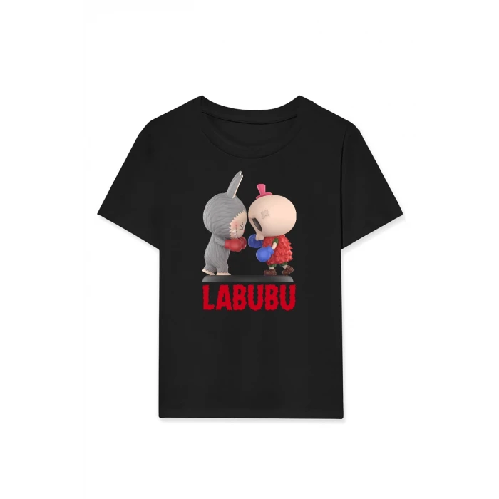 ieg™      Labubu   Baskılı T-Shirt - Siyah -