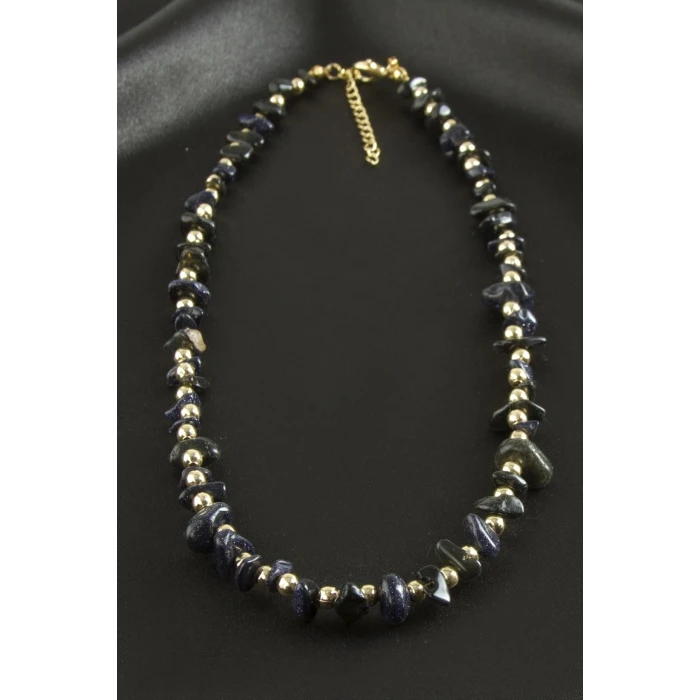 ieg™ Lacivert Yıldız Kırık Doğaltaş Kolye