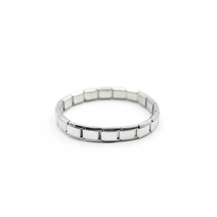 İEG Lastikli Çelik Bileklik - Gümüş
