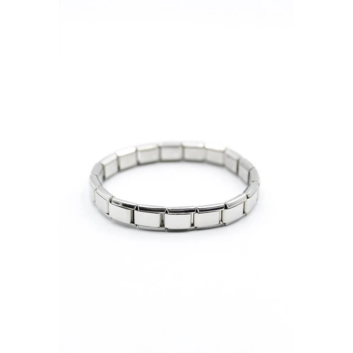İEG Lastikli Çelik Bileklik - Gümüş