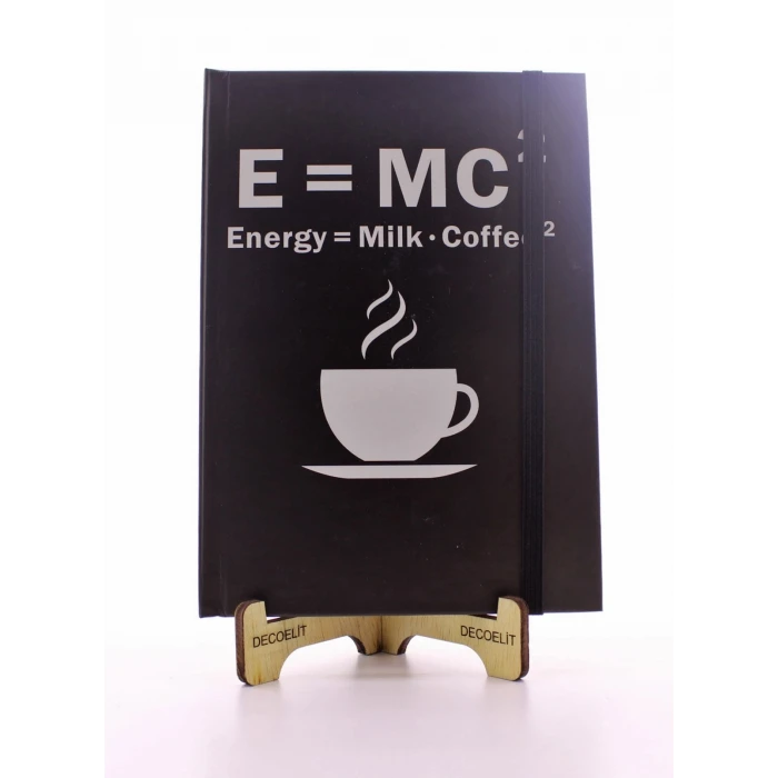 ieg ™ Lastikli Çizgisiz Sert Kapak Emc2 Defter