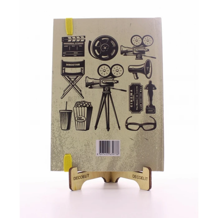 ieg ™ Lastikli Çizgisiz Sert Kapak Retro Cinema Defter