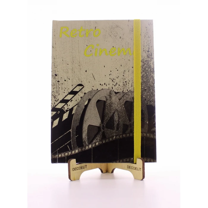 ieg ™ Lastikli Çizgisiz Sert Kapak Retro Cinema Defter