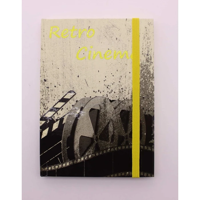 ieg ™ Lastikli Çizgisiz Sert Kapak Retro Cinema Defter