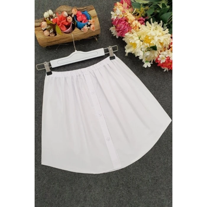ieg™ Lastikli Düğmeli Kurtarıcı Gömlek Altı Eteklik -Beyaz