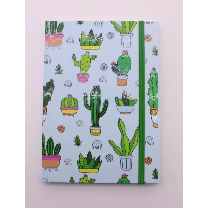 ieg ™ Lastikli Noktalı Sert Kapak Kaktüs Defter