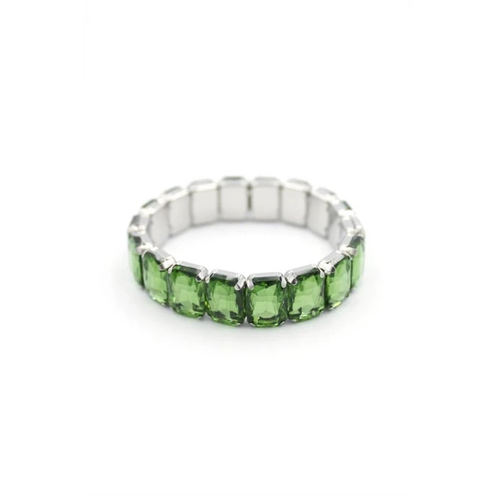 İEG Lastikli Taşlı Bilezik - Yeşil