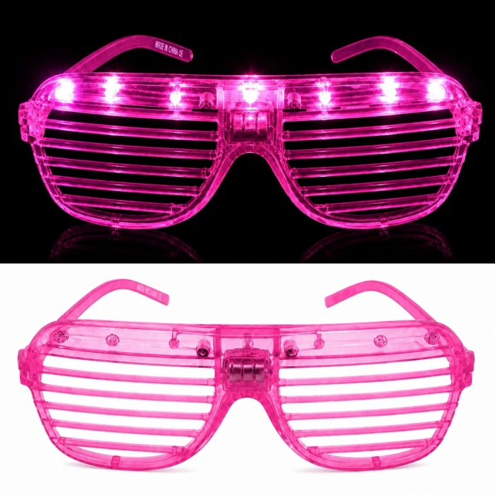 ieg™ LED Işıklı Panjur Parti Gözlüğü Pembe Renk Shutter Gözlük