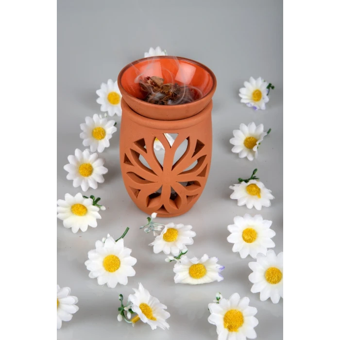 ieg™ Lotus Çiçeği  El Yapımı Çömlek Buhurdanlık Tütsülük