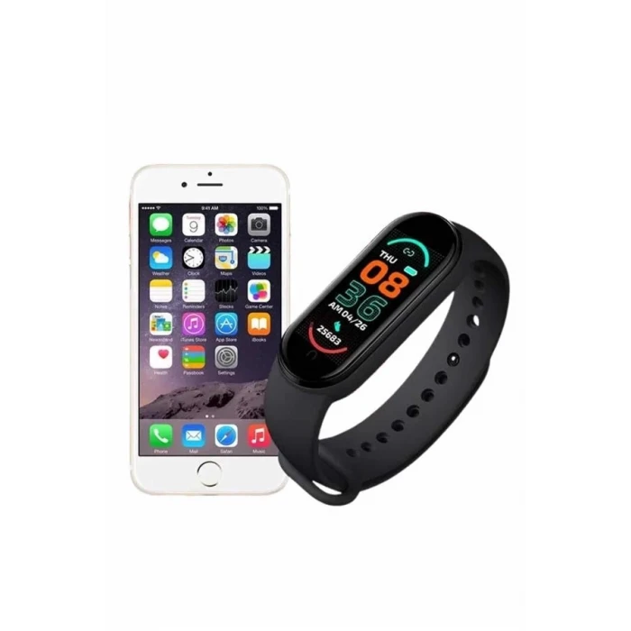 ieg™ M6 Akıllı Bileklik Siyah Adımsayar Spor Takibi Android ve İOS Uyumlu