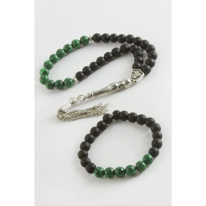 ieg™ Malahit-Onix Tesbih Bileklik Set 8 mm