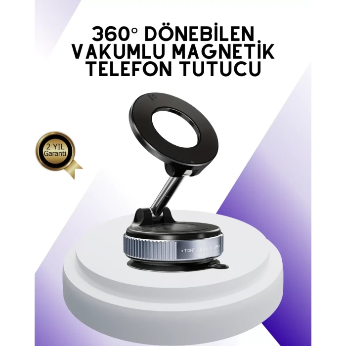 ieg™ Manyetik Araç Telefon Tutucu 360 Derece Dönebilen Vakumlu Stand