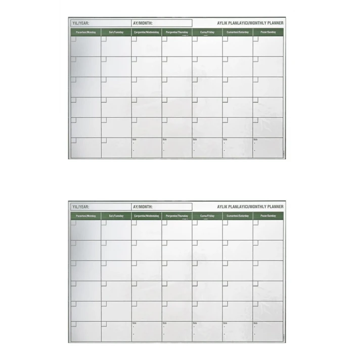 ieg™  Manyetik Yapışkanlı Bir Aylık Program Planlayıcı Takvim 85x56 cm