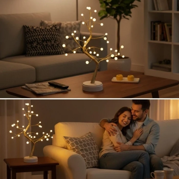 ieg™ Masaüstü Boncuklu Şarjlı Ağaç Lamba