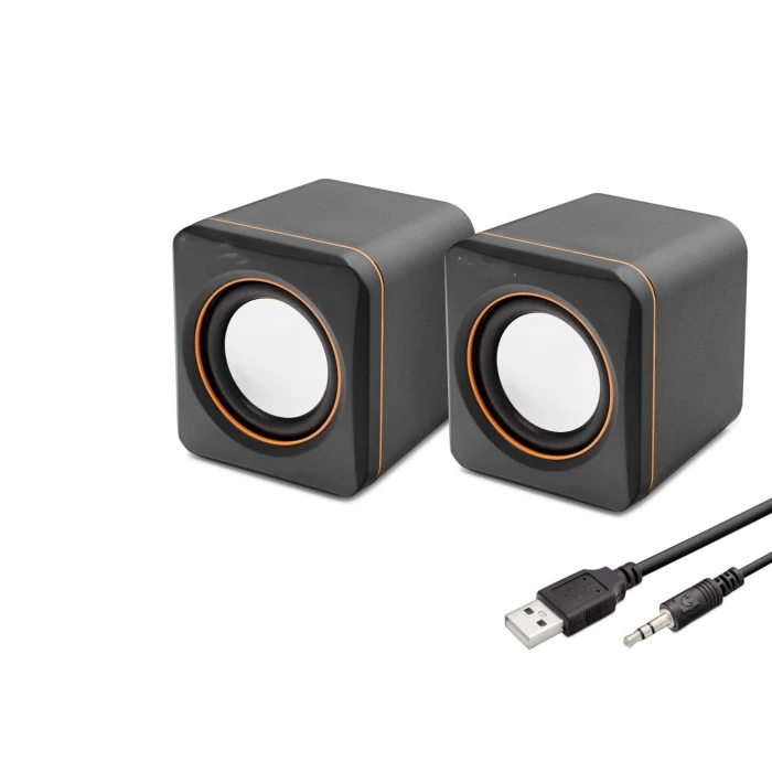 ieg™ Masaüstü Hoparlör 1+1 USB + 3.5mm - Siyah HD6049