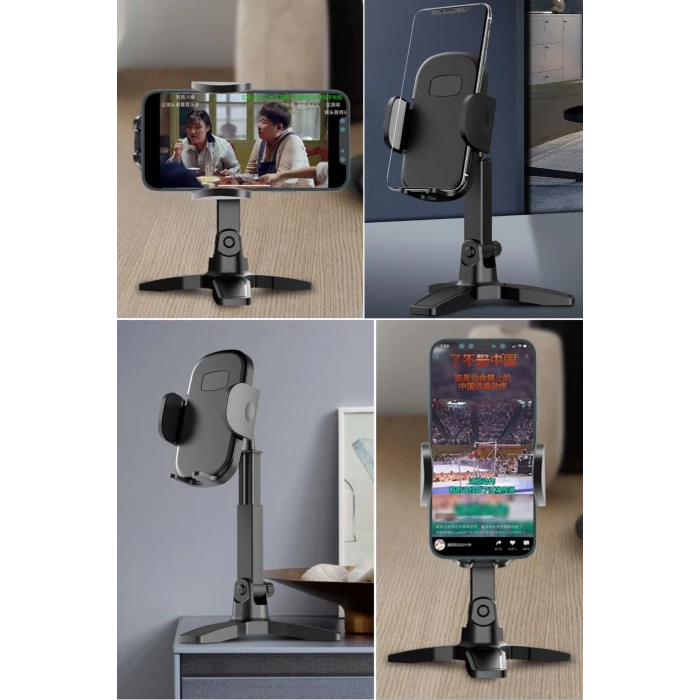 ieg™  Masaüstü Telefon Standı 360 Derece Dönebilen Başlıklı Ayaklı Telefon Tripodu
