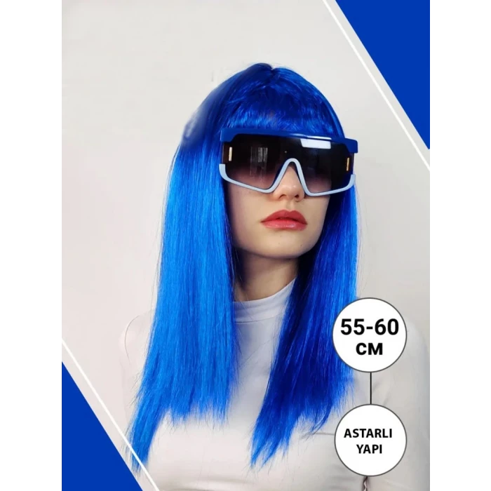 ieg™ Mavi Renk Uzun Parti Peruğu
