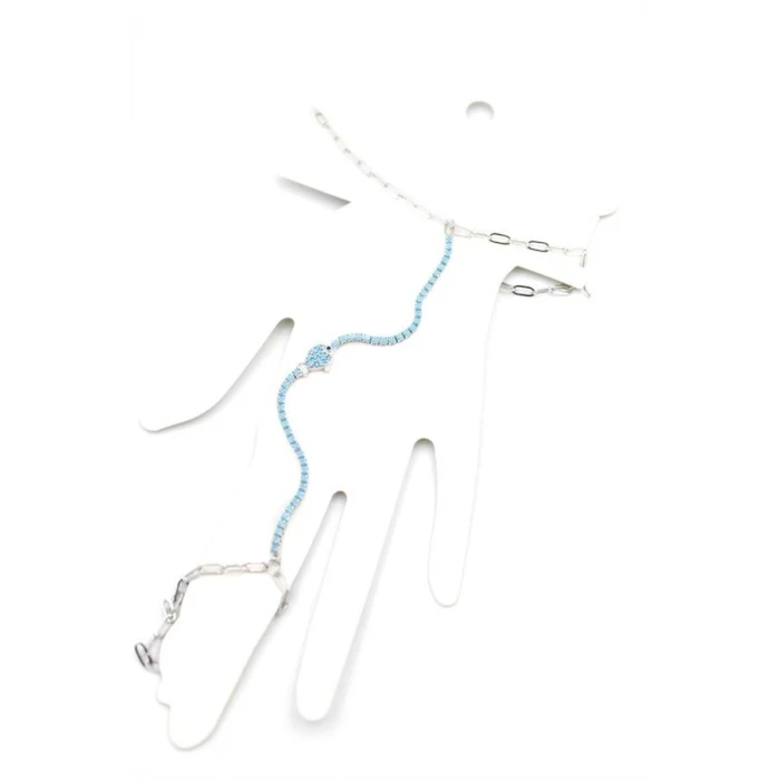 ieg™ Mavi Taşlı Balık Şahmeran - Gümüş