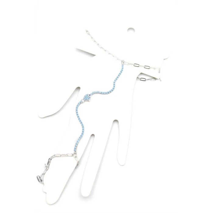 İEG Mavi Taşlı Balık Şahmeran - Gümüş