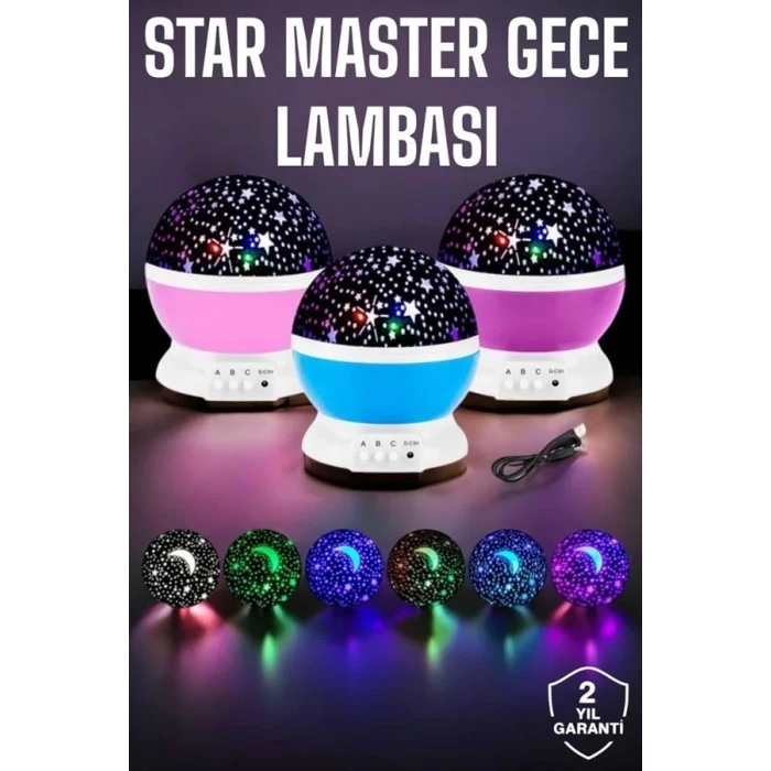 ieg™ Mavi ve Mor Işıklı  Projeksiyon Lambası