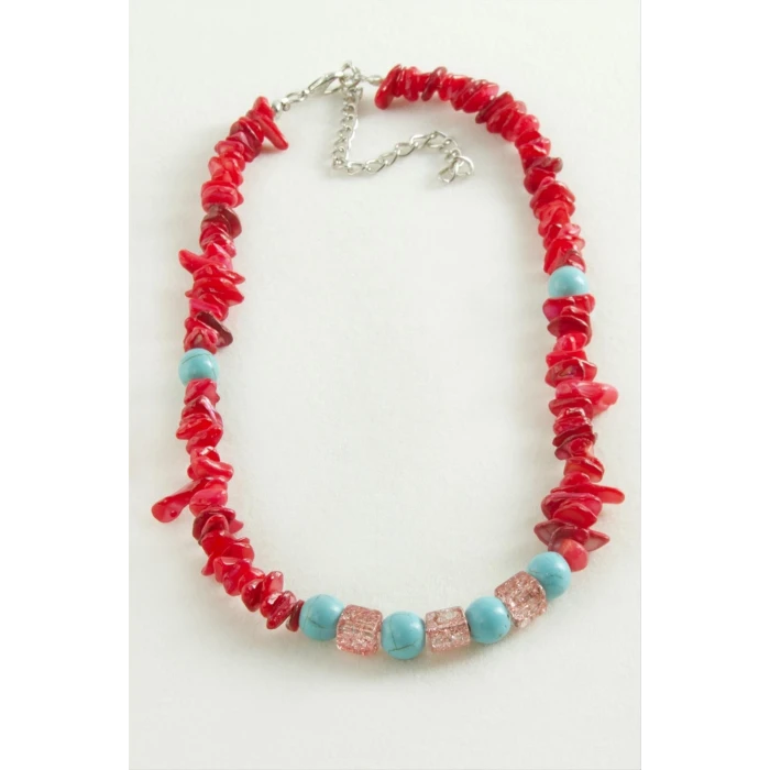 ieg™ Mercan Necef Kırık Doğaltaş Kolye