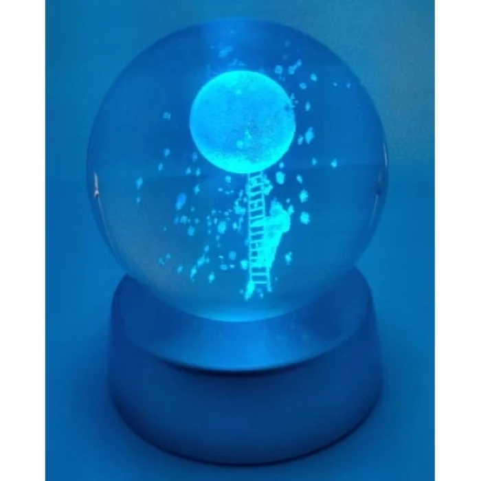 ieg™ Merdiven Astronot Plastik altlıklı Işıklı Cam Küre