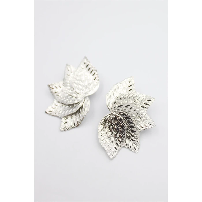 ieg™ Metal Yaprak Küpe - Gümüş