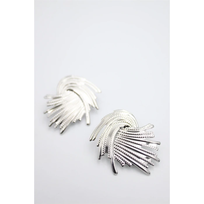 ieg™ Metal Yaprak Küpe - Gümüş