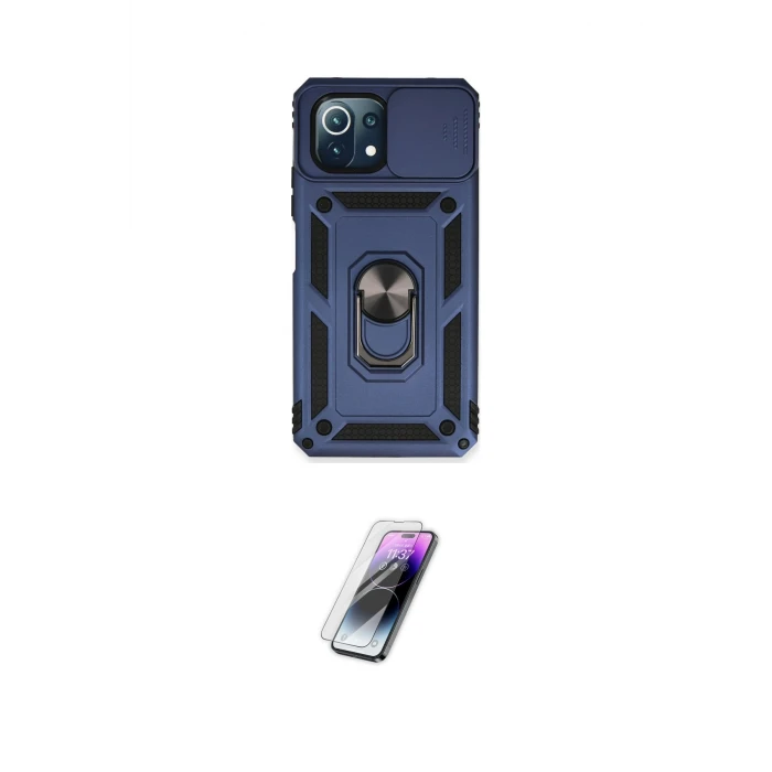 ieg™ Mİ 11 Lite Kılıf Ahenk Klasik - Şeffaf Pasifik Cam Ekran Koruyucu