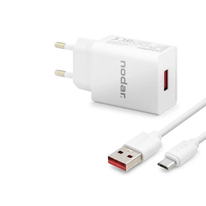 ieg™ Micro Usb Hızlı Şarj Seti 12W 2.4A Usb Adaptörlü - Beyaz ND1004