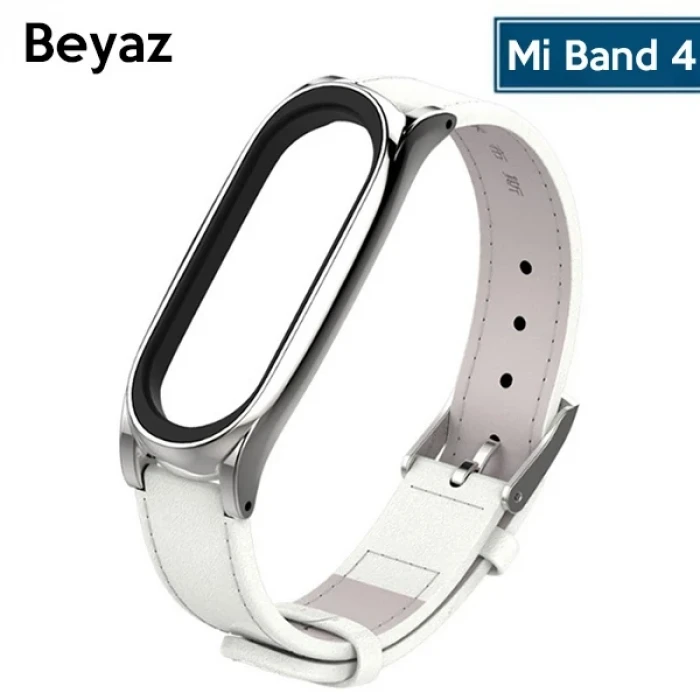 ieg™ Mijobs Xiaomi Mi Band 5-4  Pu Deri Kayış Kordon