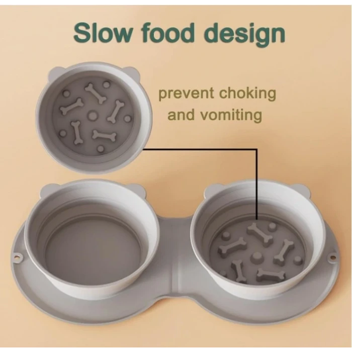 ieg™ Mikopet Katlanabilir İkili Mama ve Su Kabı