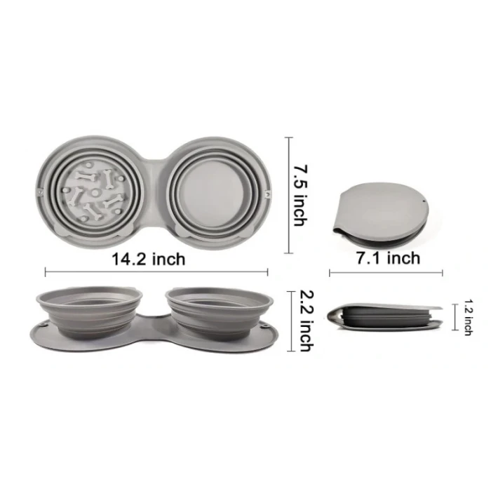 ieg™ Mikopet Katlanabilir İkili Mama ve Su Kabı