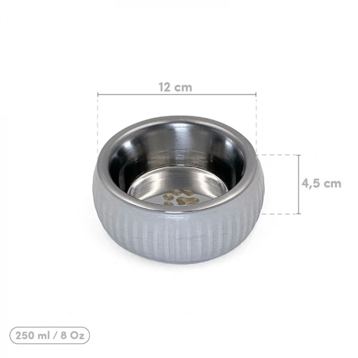 ieg™ Mikopet Organik Seramik Mama Kabı Gri