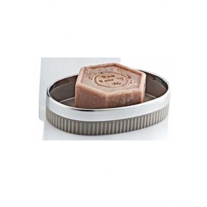 ieg™ Mimoza Çizgili Krom Katı Sabunluk 1 Adet -Y-876