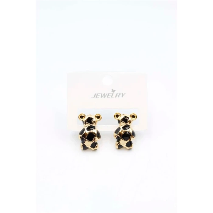 ieg™ Mineli Ayıcık Küpe - Siyah