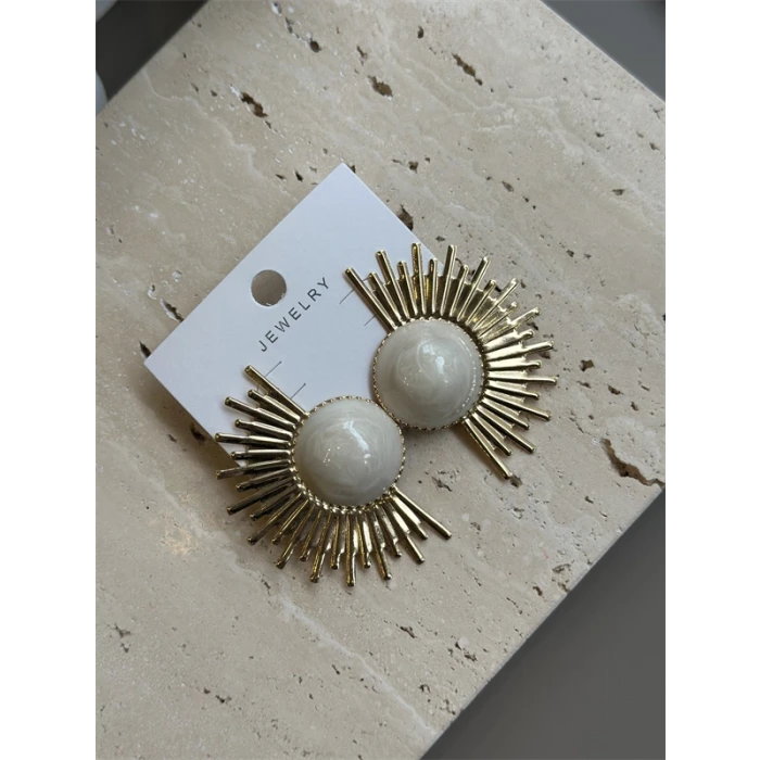 ieg™ Mineli Güneş Küpe - Krem