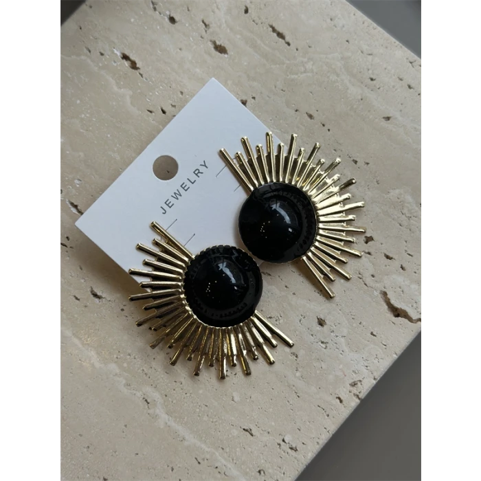 ieg™ Mineli Güneş Küpe - Siyah