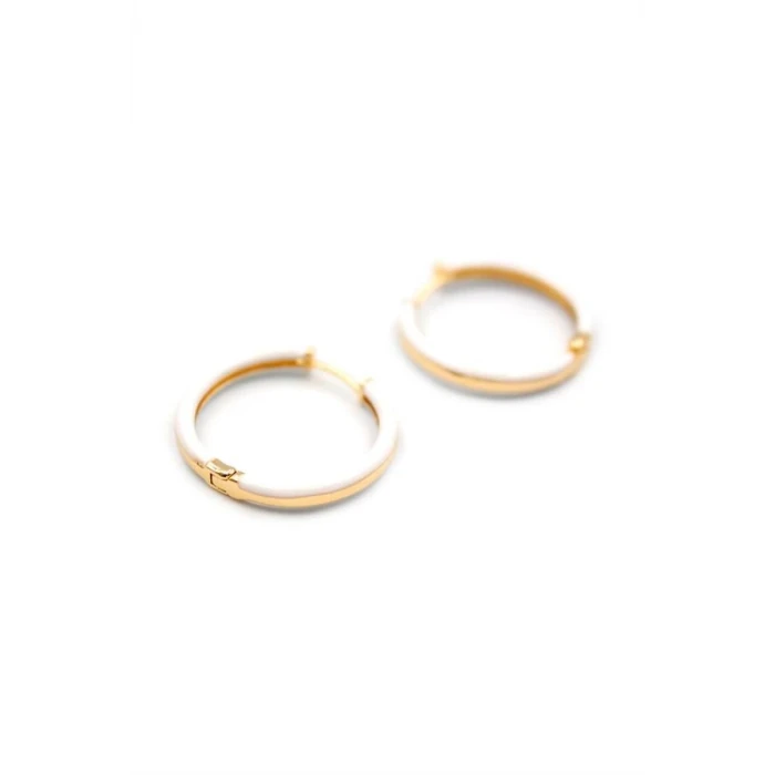 ieg™ Mineli Halka Küpe - Beyaz