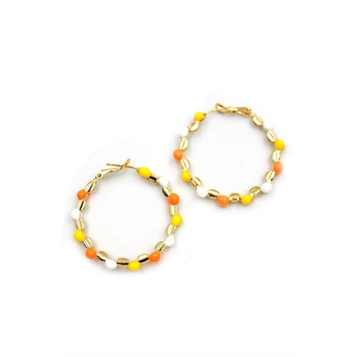 ieg™ Mineli Halka Küpe - ÇOK RENKLİ