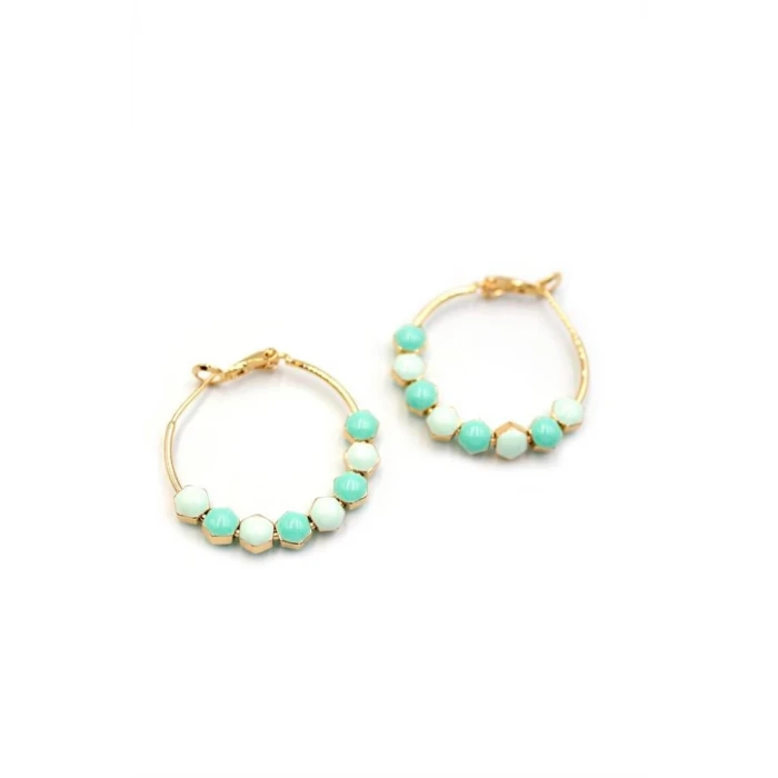 ieg™ Mineli Halka Küpe - Turkuaz