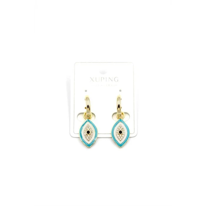 ieg™ Mineli Nazar Küpe - 14K Altın