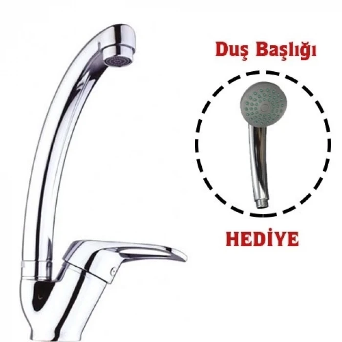 ieg™ Mix Kuğu Mutfak Evye Batarya + Duş Başlığı Hediyeli