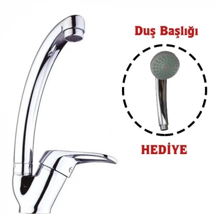 ieg™ Mix Kuğu Mutfak Evye Batarya + Duş Başlığı Hediyeli