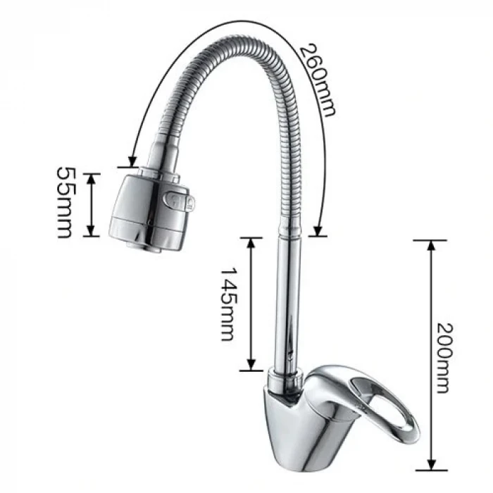 ieg™ Mix Kuğu Mutfak Evye Batarya Oynar Başlıklı