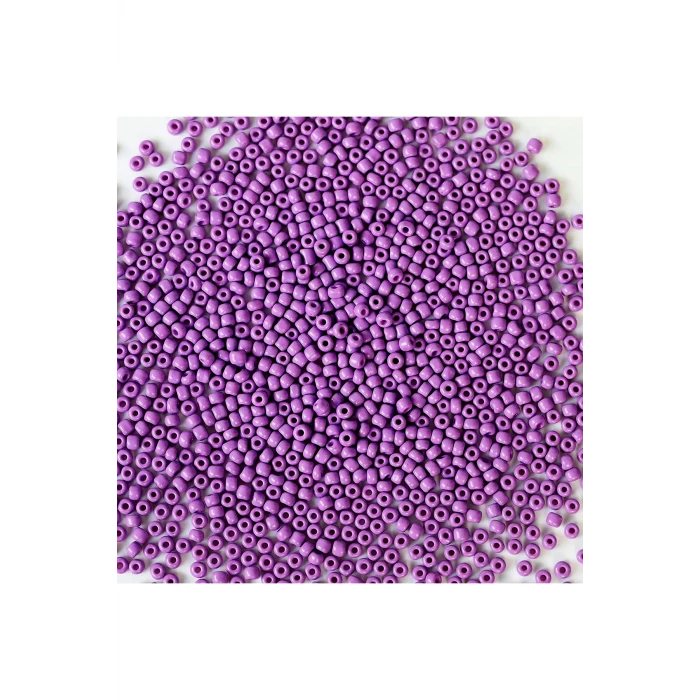 İEG Mor Renk 4 mm Yaklaşık 220 adet/20 gram Cam Boncuk Oya Yazma Bileklik ve Kolye